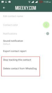 delete contact- whatsdog
