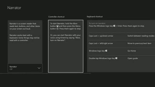 Methods to turn off XBOX ONE NARRATOR